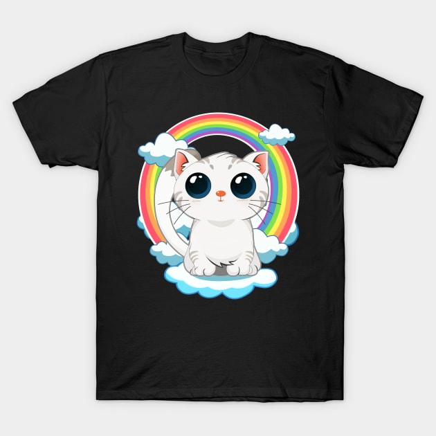 Rainbow Cute Cat LGBT Community Pride T-Shirt by TheBeardComic